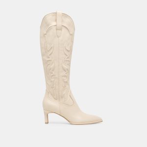Alisa Boots Creme Leather