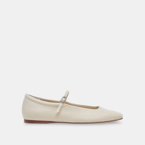 Reyes Ballet Flats Ivory Leather