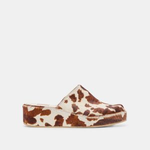 Rosita Flats Cocoa Taurus Calf Hair