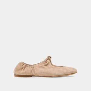Cornel Flats Camel Suede