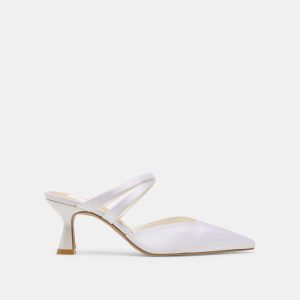Linore Heels True White Satin