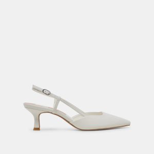 Odela Heels White Leather