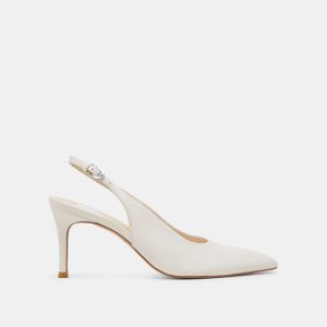 Elasi Heels White Leather